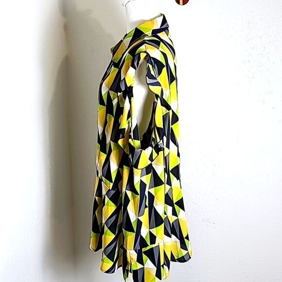 Ashley Stewart Colorful Cold-Shoulder Peplum Top, Buttondown, Size 18/20 - Picture 7 of 9